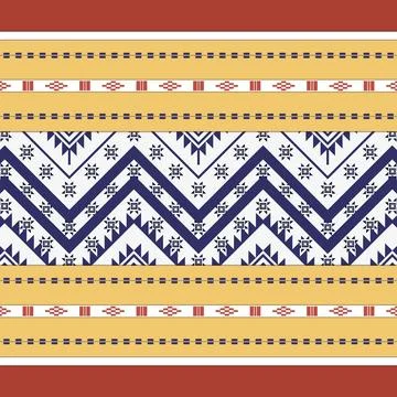 Thai Textile Illustrations, Authentic Thai Fabric Patterns, Thai Silk Patterns Stock Illustration