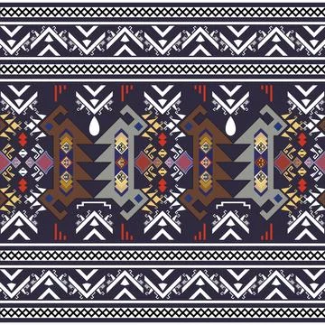 Thai Textile Illustrations, Authentic Thai Fabric Patterns, Thai Silk Patterns Stock Illustration