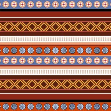 Thai Textile Illustrations, Authentic Thai Fabric Patterns, Thai Silk Patterns Stock Illustration