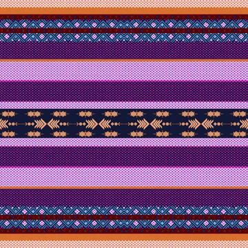 Thai Textile Illustrations, Authentic Thai Fabric Patterns, Thai Silk Patterns Stock Illustration