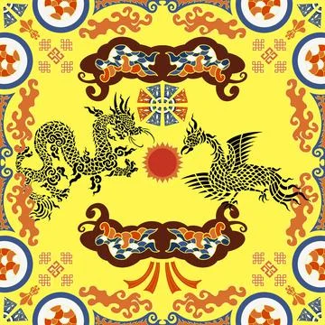 Thai Textile Illustrations, Authentic Thai Fabric Patterns, Thai Silk Patterns Stock Illustration