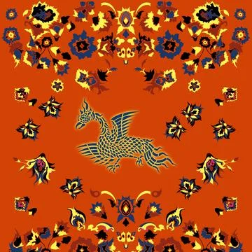 Thai Textile Illustrations, Authentic Thai Fabric Patterns, Thai Silk Patterns Stock Illustration
