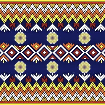 Thai Textile Illustrations, Authentic Thai Fabric Patterns, Thai Silk Patterns Stock Illustration