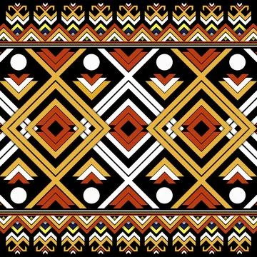 Thai Textile Illustrations, Authentic Thai Fabric Patterns, Thai Silk Patterns Stock Illustration
