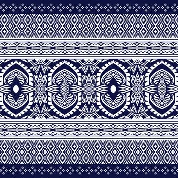 Thai Textile Illustrations, Authentic Thai Fabric Patterns, Thai Silk Patterns Stock Illustration