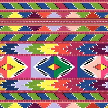 Thai Textile Illustrations, Authentic Thai Fabric Patterns, Thai Silk Patterns Stock Illustration