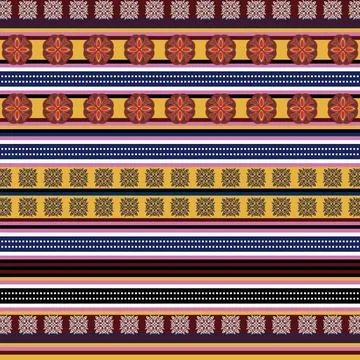 Thai Textile Illustrations, Authentic Thai Fabric Patterns, Thai Silk Patterns Stock Illustration