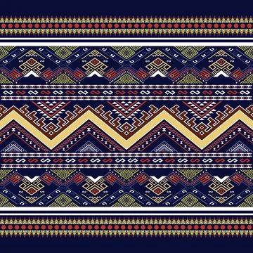 Thai Textile Illustrations, Authentic Thai Fabric Patterns, Thai Silk Patterns Stock Illustration