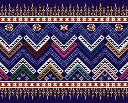 Thai Textile Illustrations, Authentic Thai Fabric Patterns, Thai Silk Patterns Stock Illustration
