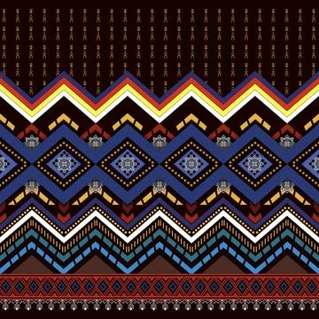 Thai Textile Illustrations, Authentic Thai Fabric Patterns, Thai Silk Patterns Stock Illustration