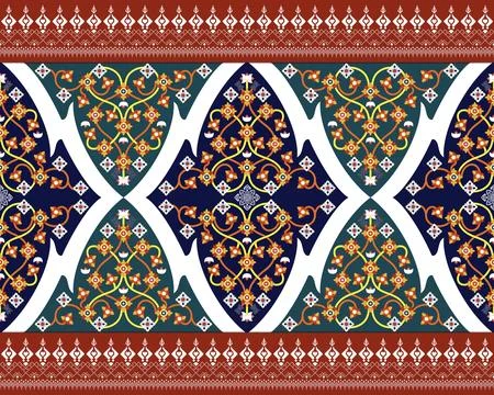 Thai Textile Illustrations, Authentic Thai Fabric Patterns, Thai Silk Patterns Stock Illustration