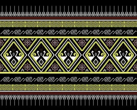 Thai Textile Illustrations, Authentic Thai Fabric Patterns, Thai Silk Patterns Stock Illustration