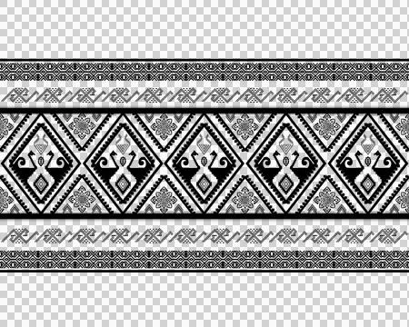 Thai Textile Illustrations, Authentic Thai Fabric Patterns, Thai Silk Patterns Stock Illustration