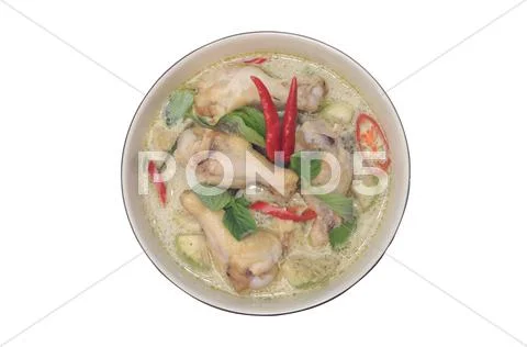 Thai tradition food chicken green curry Stock Photos