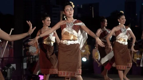 Thai traditional dance performing. Stock Footage 115596376
