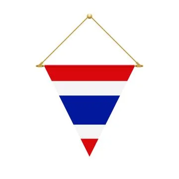 Thai triangle flag hanging, vector illustration Stock Illustration