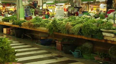 Thai Vegetable Market 스톡 동영상 8986623