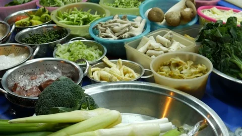 Thai vegetables on the stall 스톡 동영상 107908694