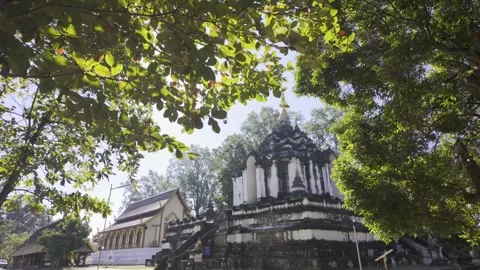 Thai wait temple cinematic broll in slow motion Stock Footage 270039825