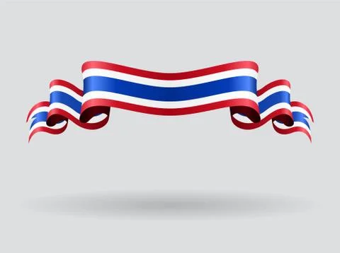Thai wavy flag. Vector illustration Illustrazione stock