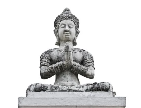 Thai white angle statue Stock Photos