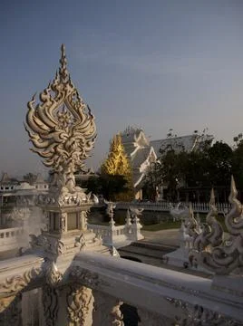 Thai White temple Stock Photos