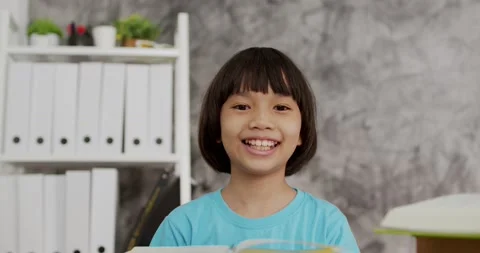 Thai young kid learning online at home Stock Footage 139956444