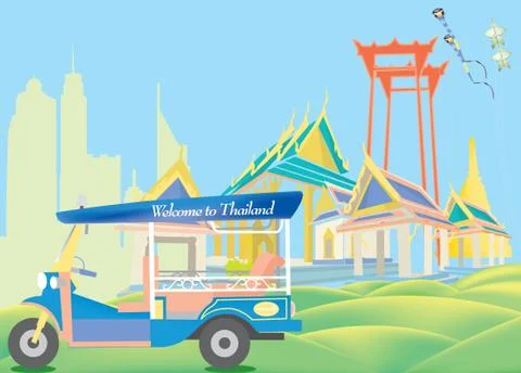 Thaibackground landmark Illustrazione stock