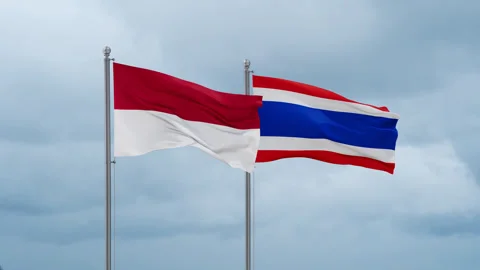 Thailand and Indonesia flag | Stock Video | Pond5