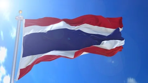 Thailand animated flag pack in 3D and isolated background Stock Footage 119931582