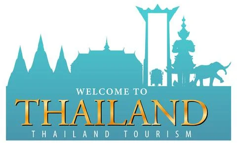 Thailand attraction landmarks background Ilustración de archivo