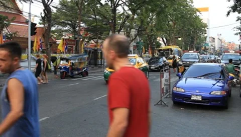Thailand Bangkok Khaosan road Stock Footage