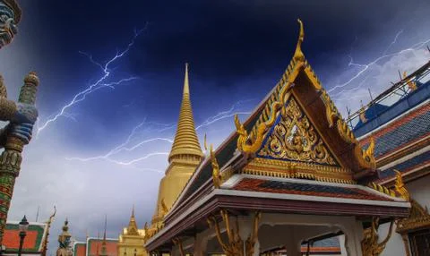 Thailand. beautiful colors of famous bangkok temple - wat pho Stock Photos