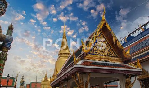 Thailand. beautiful colors of famous bangkok temple - wat pho Stock Photos