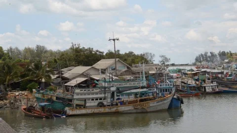 Thailand Boat Harbor Stock Footage 114513331