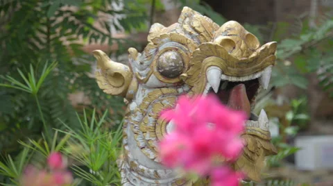 Thailand Buddhist Temple Dragon Stock Footage