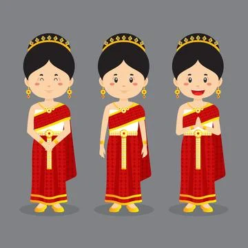 Thailand Character with Various Expression Stock Illustration