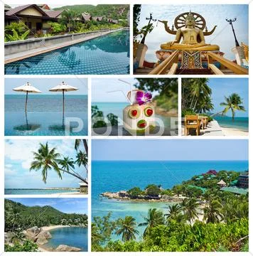 Thailand collage Stock Photos