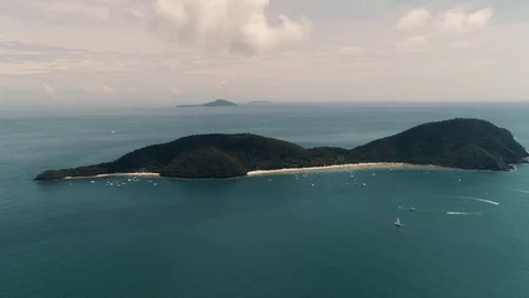 Thailand Coral Island Drone Shot Stock Footage