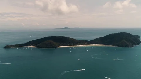 Thailand Coral Island Drone Shot View of the island from a height of 500 meters Stock Footage