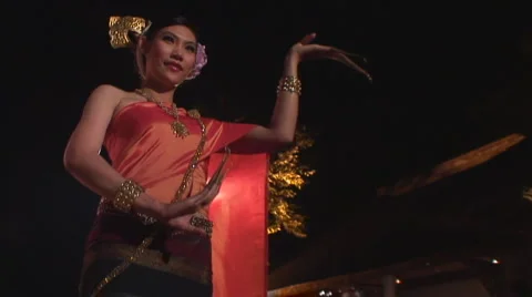 Thailand: Dancer performs nail dance Stock Footage 1085755