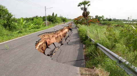 THAILAND DROUGHT ROAD COLLAPSE DROUGHT Stock Footage 52158437