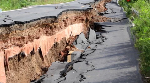 THAILAND DROUGHT ROAD COLLAPSE DROUGHT Stock Footage 52160978