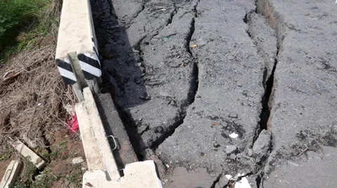 THAILAND DROUGHT ROAD COLLAPSE DROUGHT Stock Footage 52178253