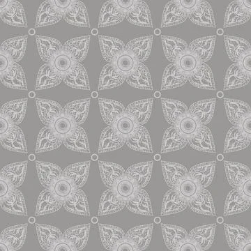 Thailand Ethnic seamless patterns gray ornaments design Stock Illustration