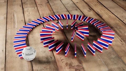 Thailand Flag - Affected by Inflation Video stock 321581702