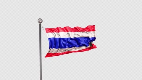 Thailand Flag  Animation Loop Include Alpha 3D Rendering Stock-Footage 312109796