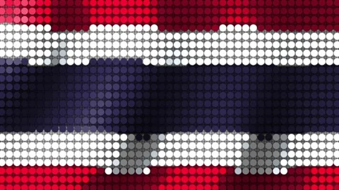 Thailand Flag background from round particles. Seamless Animation 3D 스톡 동영상 201167114