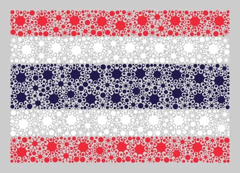 Thailand Flag - Collage of Coronavirus Elements Illustrazione stock