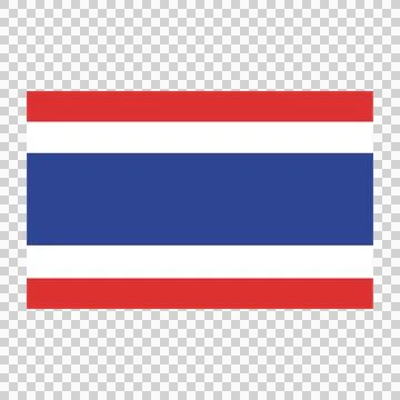 Thailand flag with five horizontal red white blue stripes. Illustrazione stock